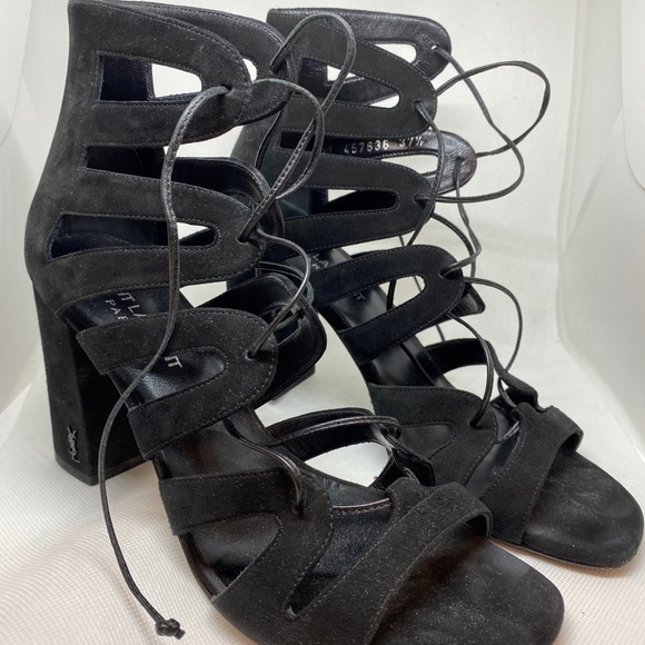Saint Laurent Black Suede Gladiator Sandal - Picture 3 of 6